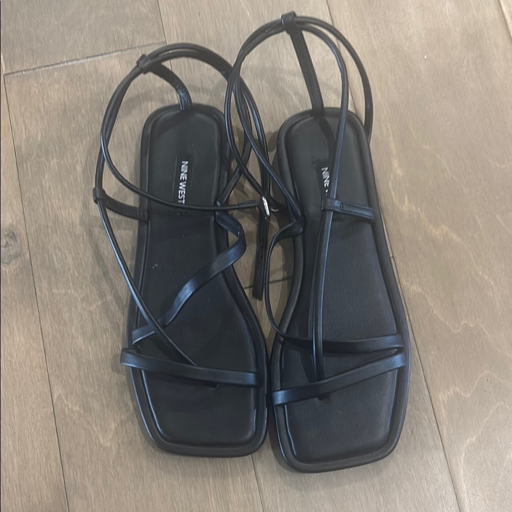 Nine West Black Minimalist Sandals